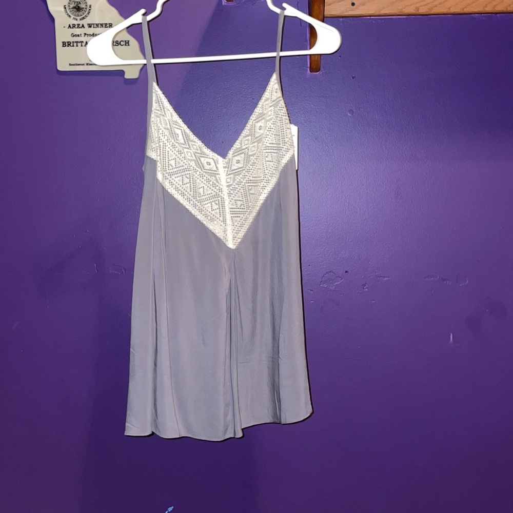 Flowy tank with lace detail